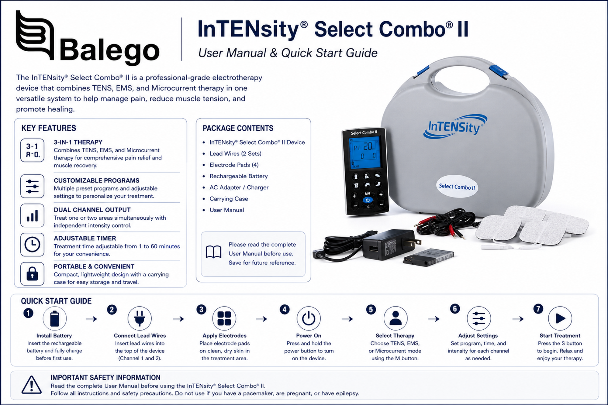 Select Combo II Manual: Setup, Programs & Troubleshooting
