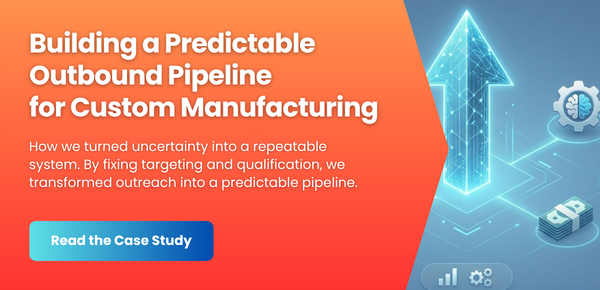 Case study banner for custom manufacturing pipeline growth.