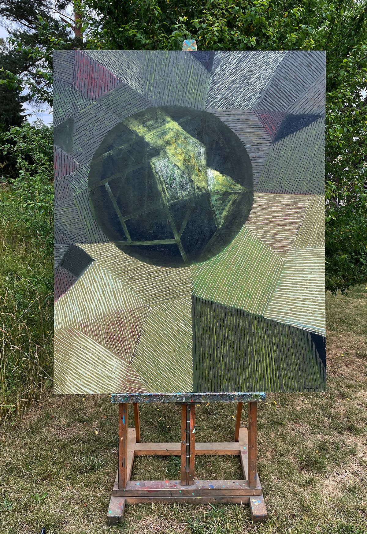 Black Sunset - oil on canvas painting, by Jolanta Johnsson, fragment