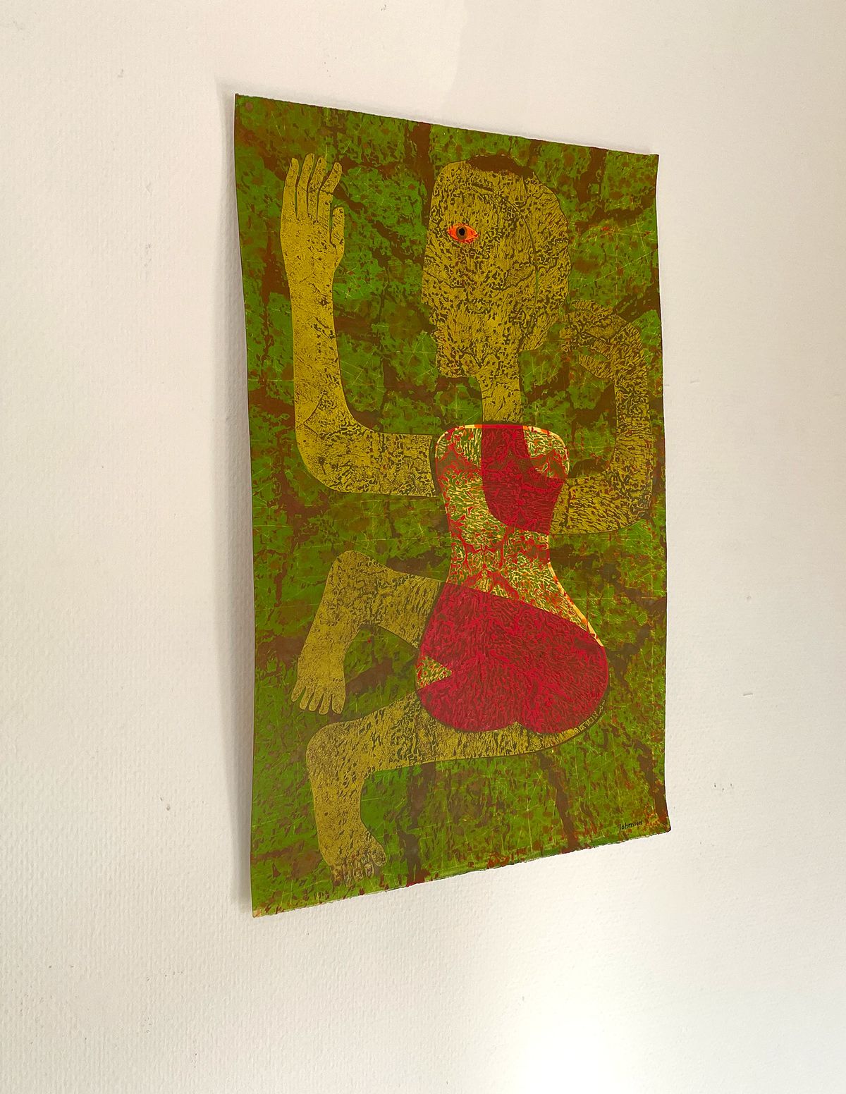 Nude Woman Art in Green and Red — detail 4