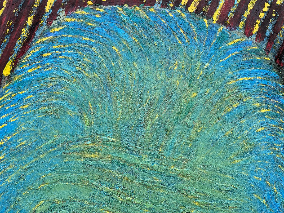 Map of the World – a Face Painting of an old Man in Blue — detail 3