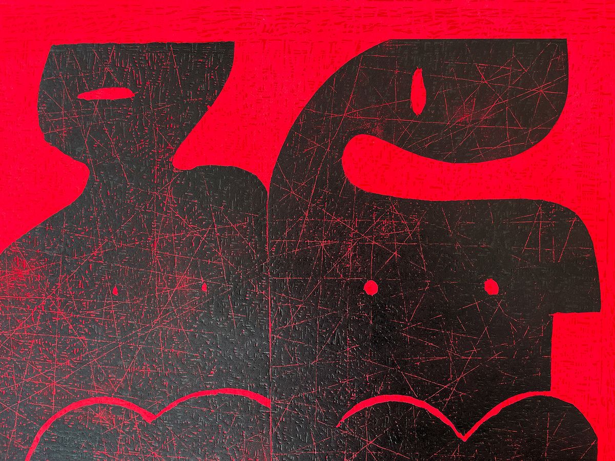 Black Couple in Red — detail 1