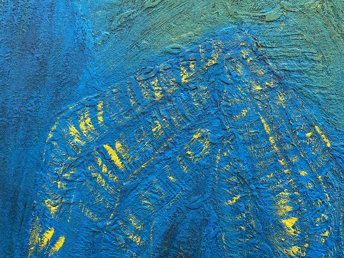 Map of the World – a Face Painting of an old Man in Blue — detail 2