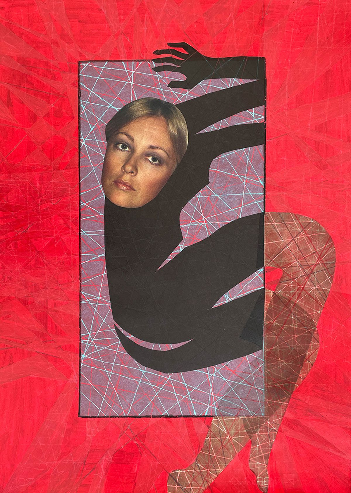 Superwoman – Every Day Magic, collage, monotype by Jolanta Johnsson
