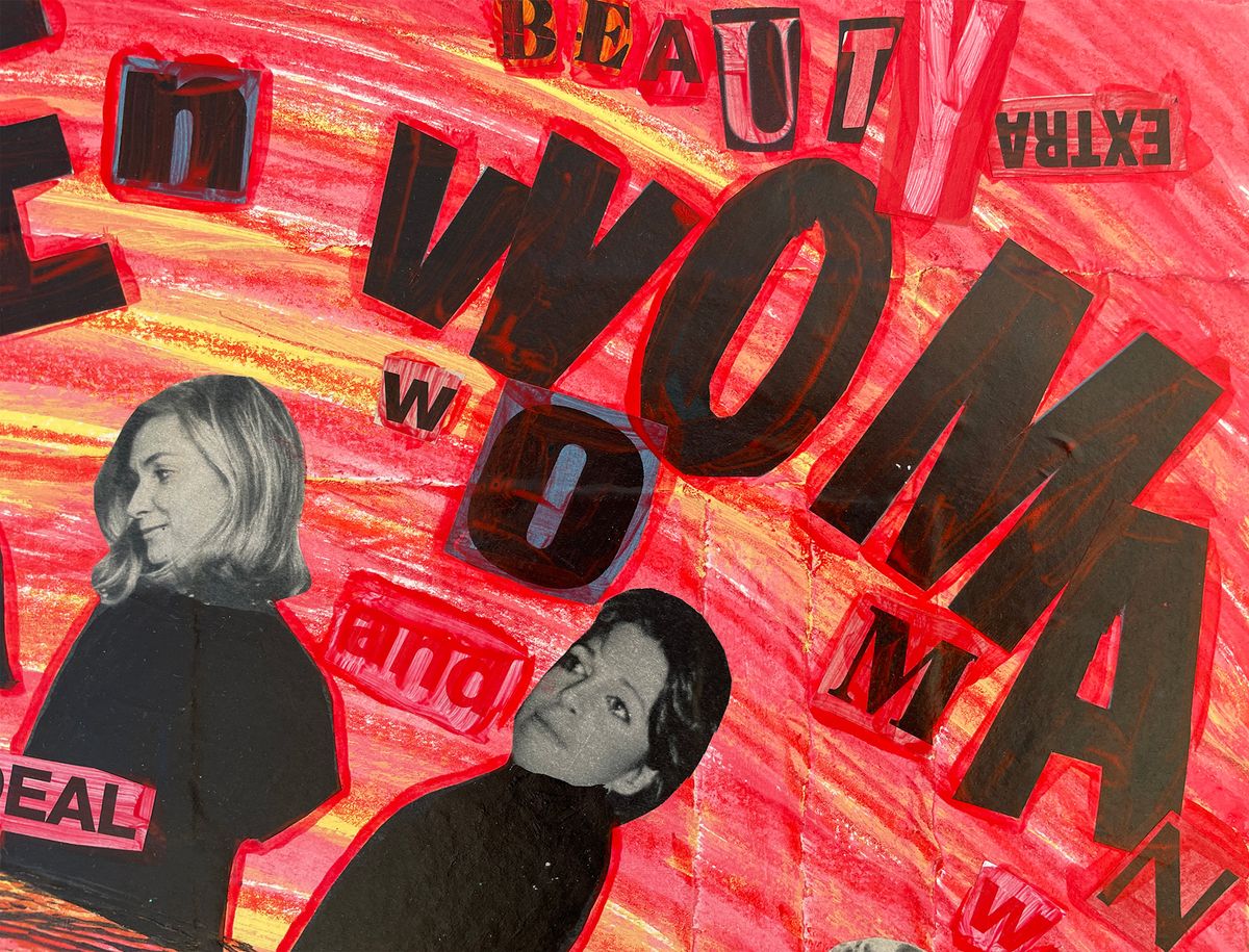 Collage Art  Wall – Ahh, Look at Woman — detail 1