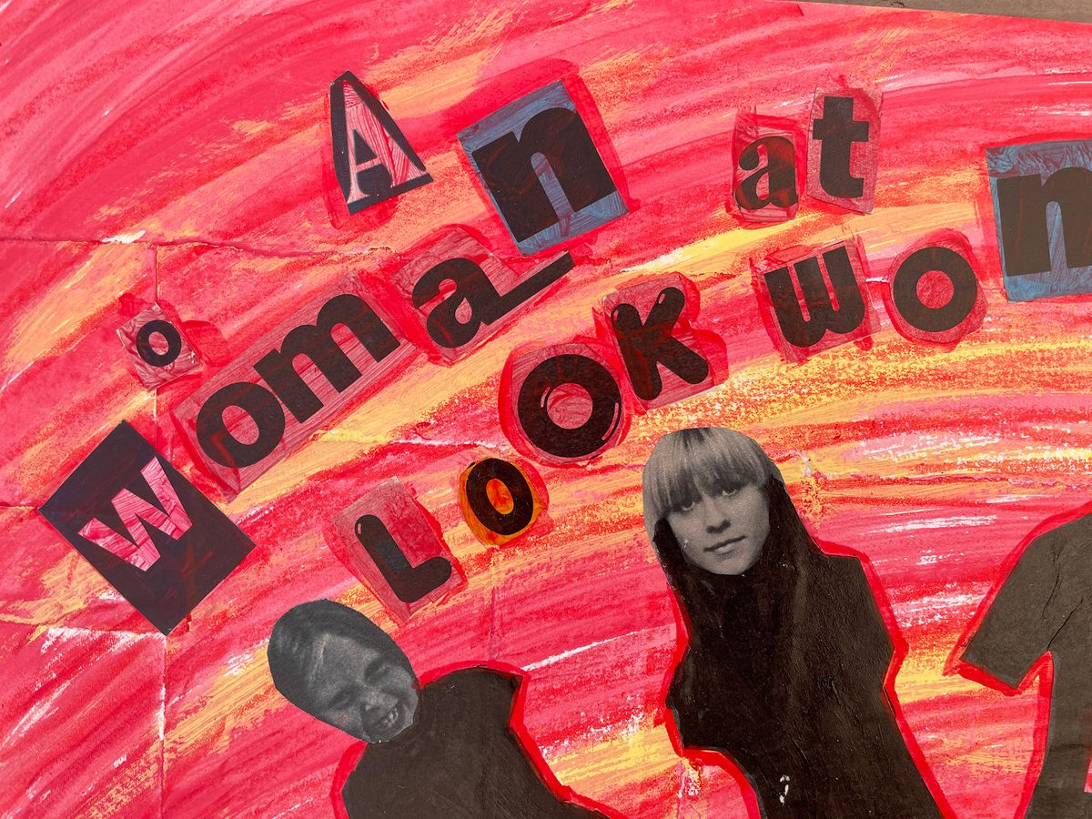 Collage Art  Wall – Ahh, Look at Woman — detail 2