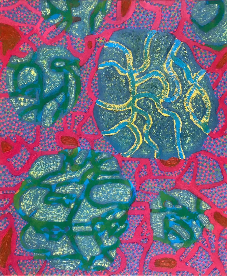 Abstraction Art with Pink