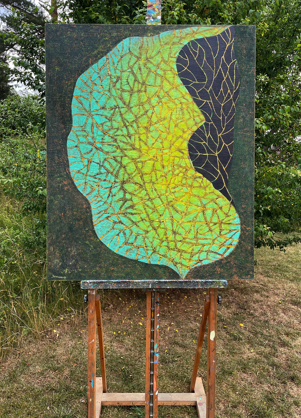 Green Leaf Painting — detail 5