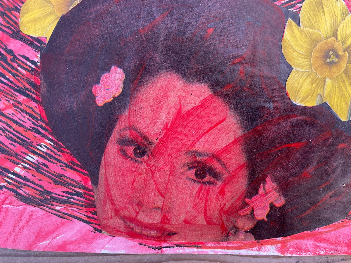 Collage Art  Wall – Ahh, Look at Woman — detail 3