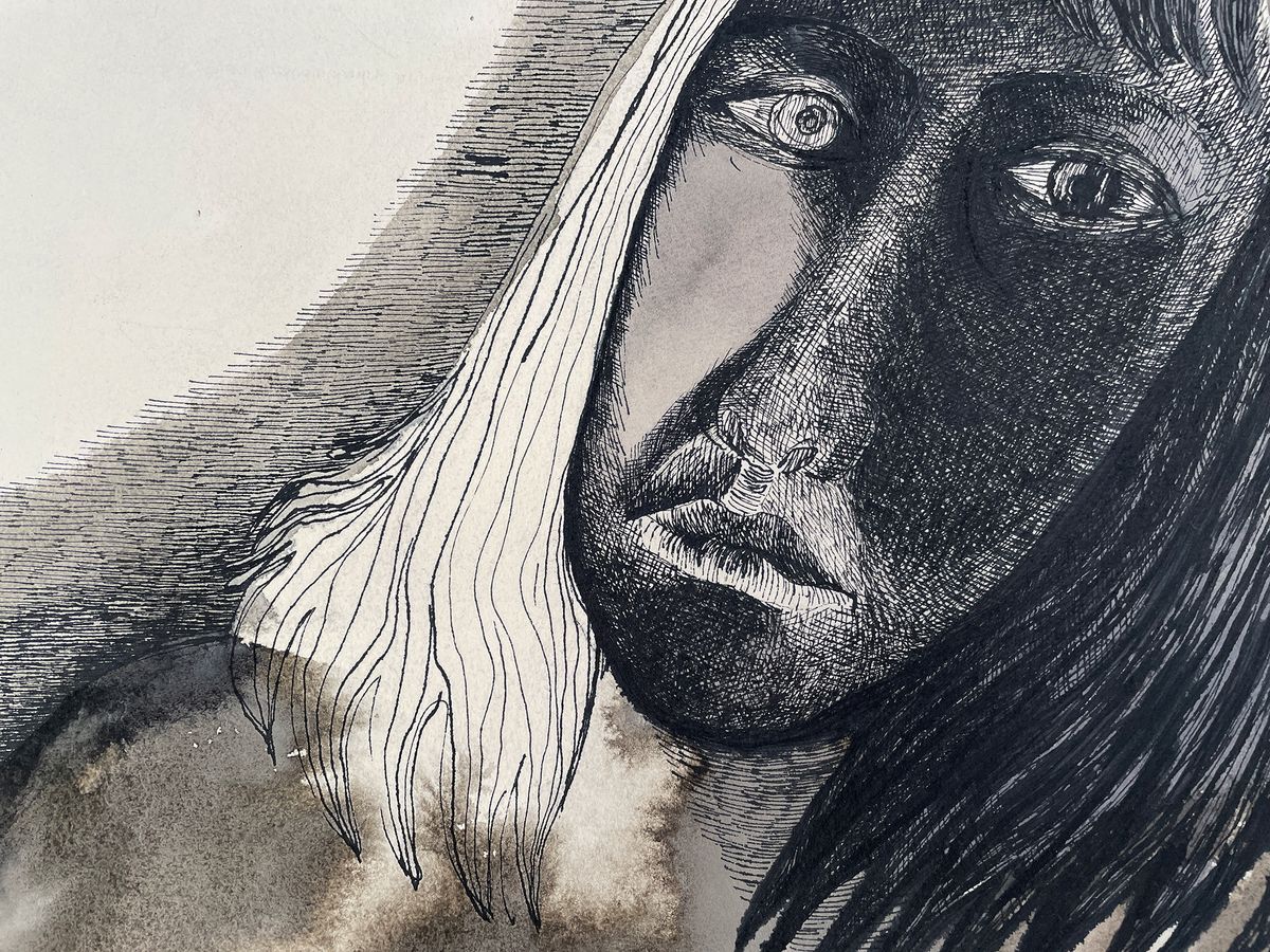 Figurative Drawing – Melancholy — detail 1