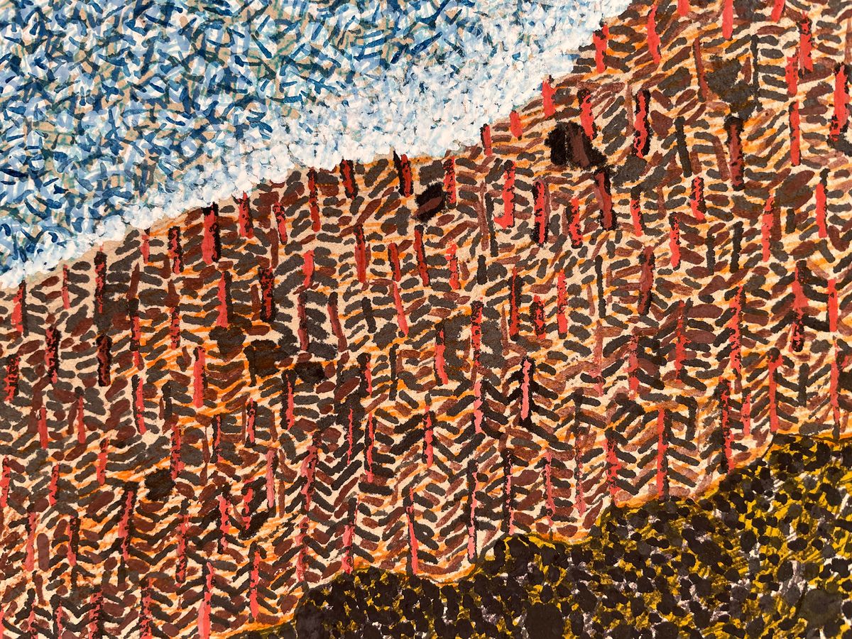 Winter Mountain Painting — detail 2