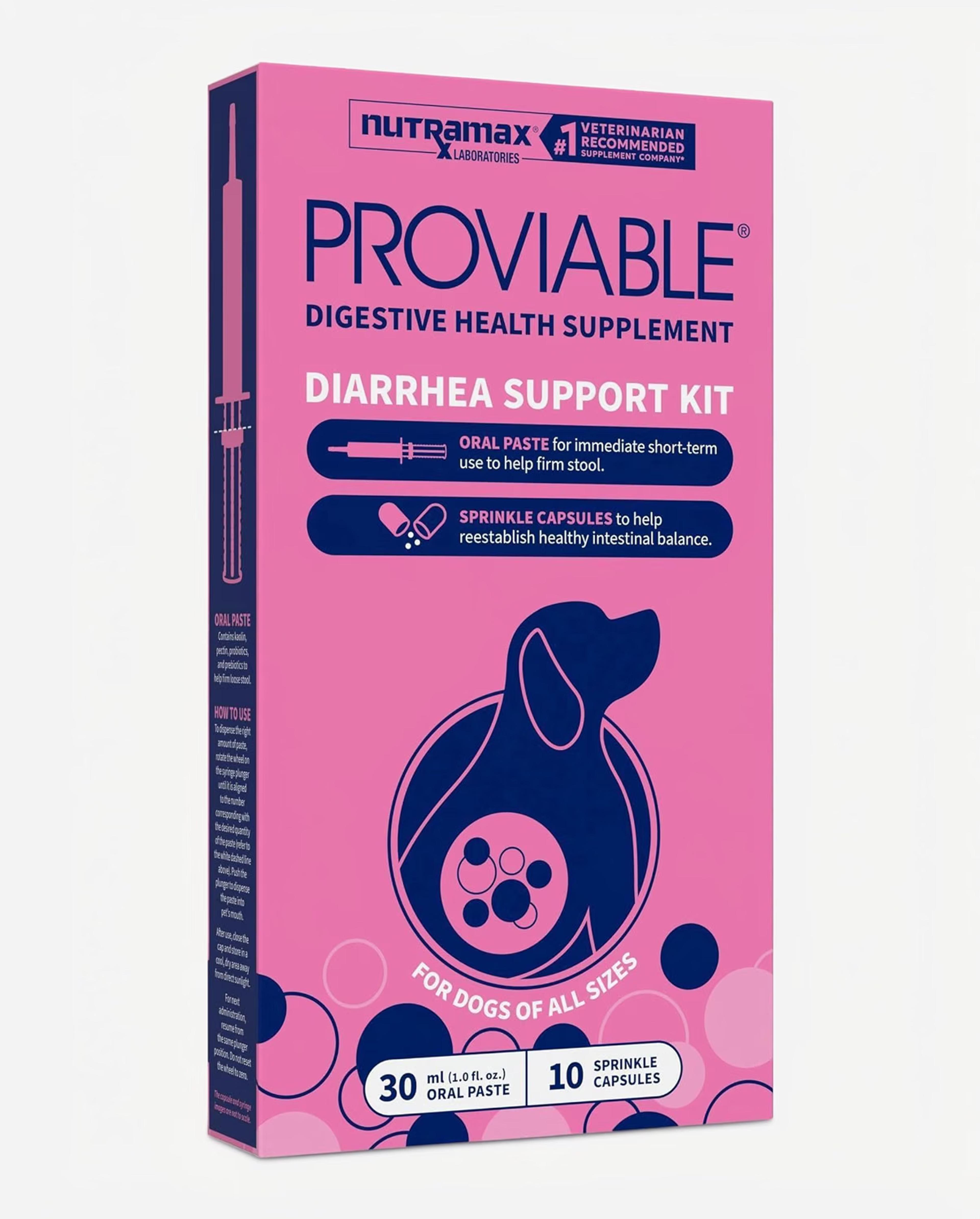 Nutramax Proviable probiotic and diarrhea support kit for dogs and cats