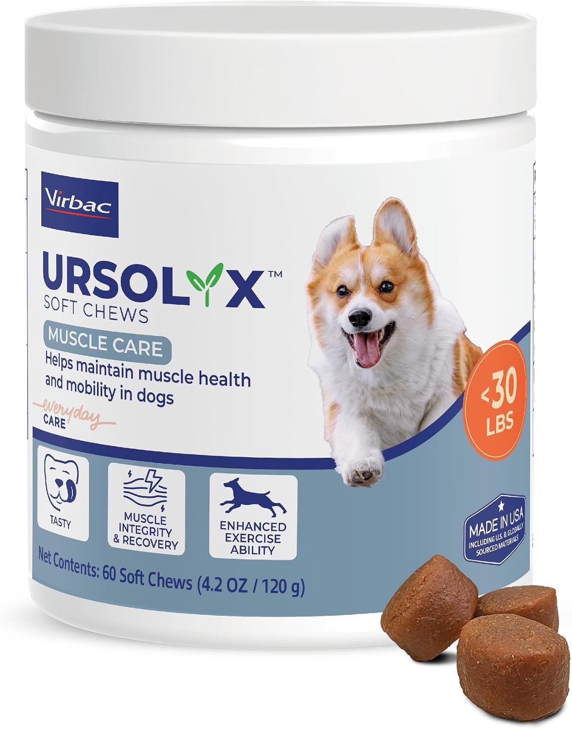 Virbac URSOLYX Soft Chews muscle support supplement for dogs