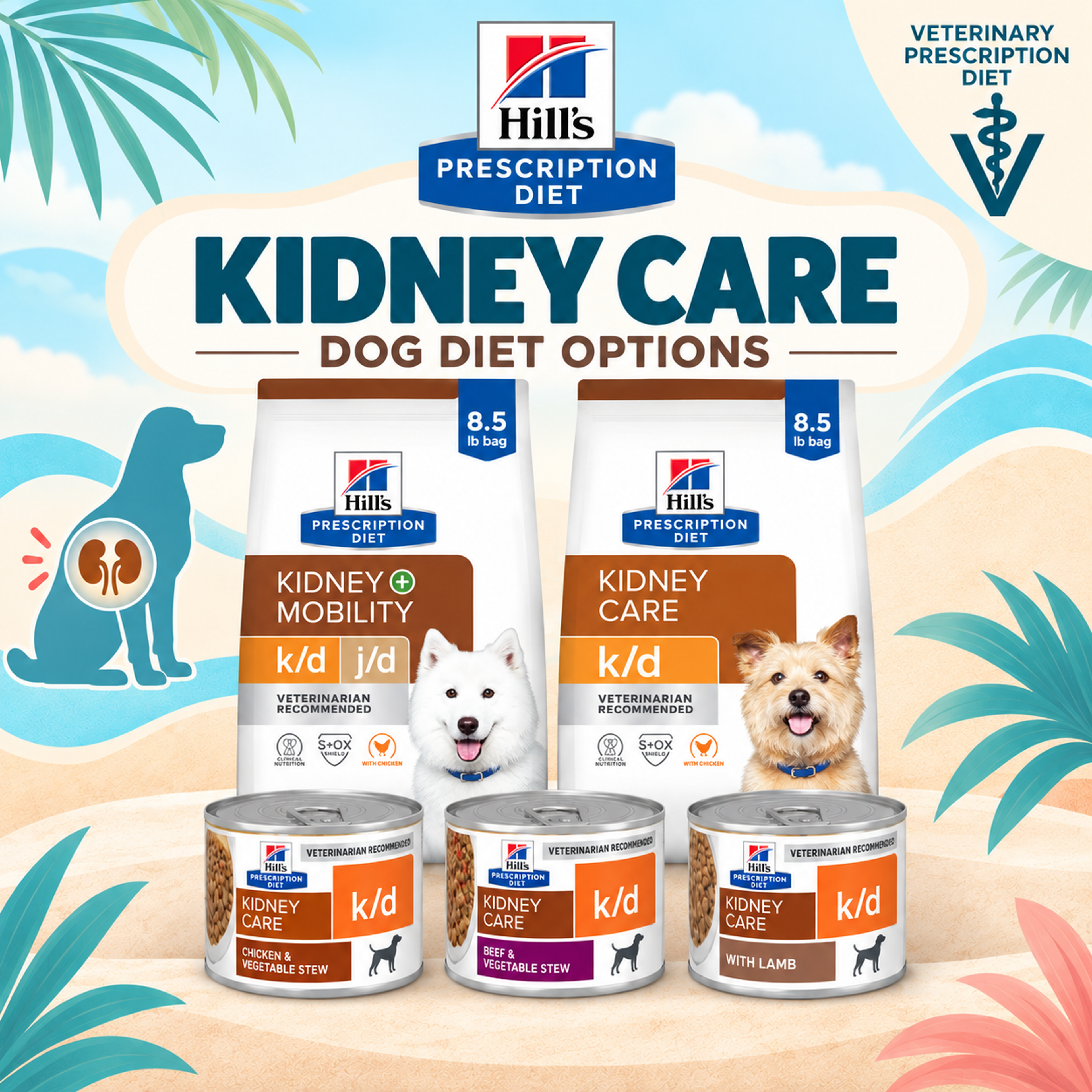 Hill’s Prescription Diet k/d Kidney Care with Chicken dry dog food for veterinary kidney care