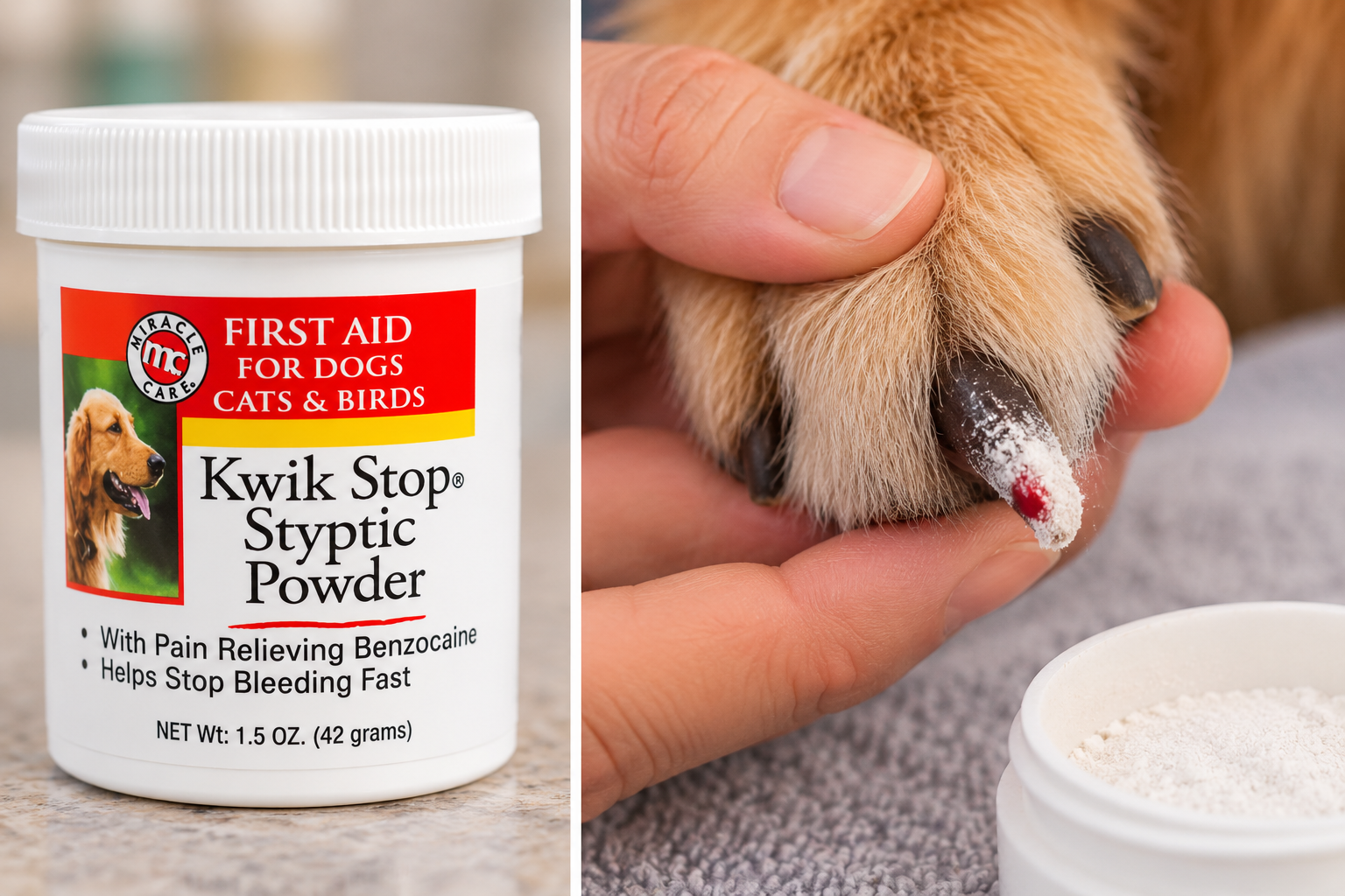 Miracle Care Kwik-Stop styptic powder for dogs and cats