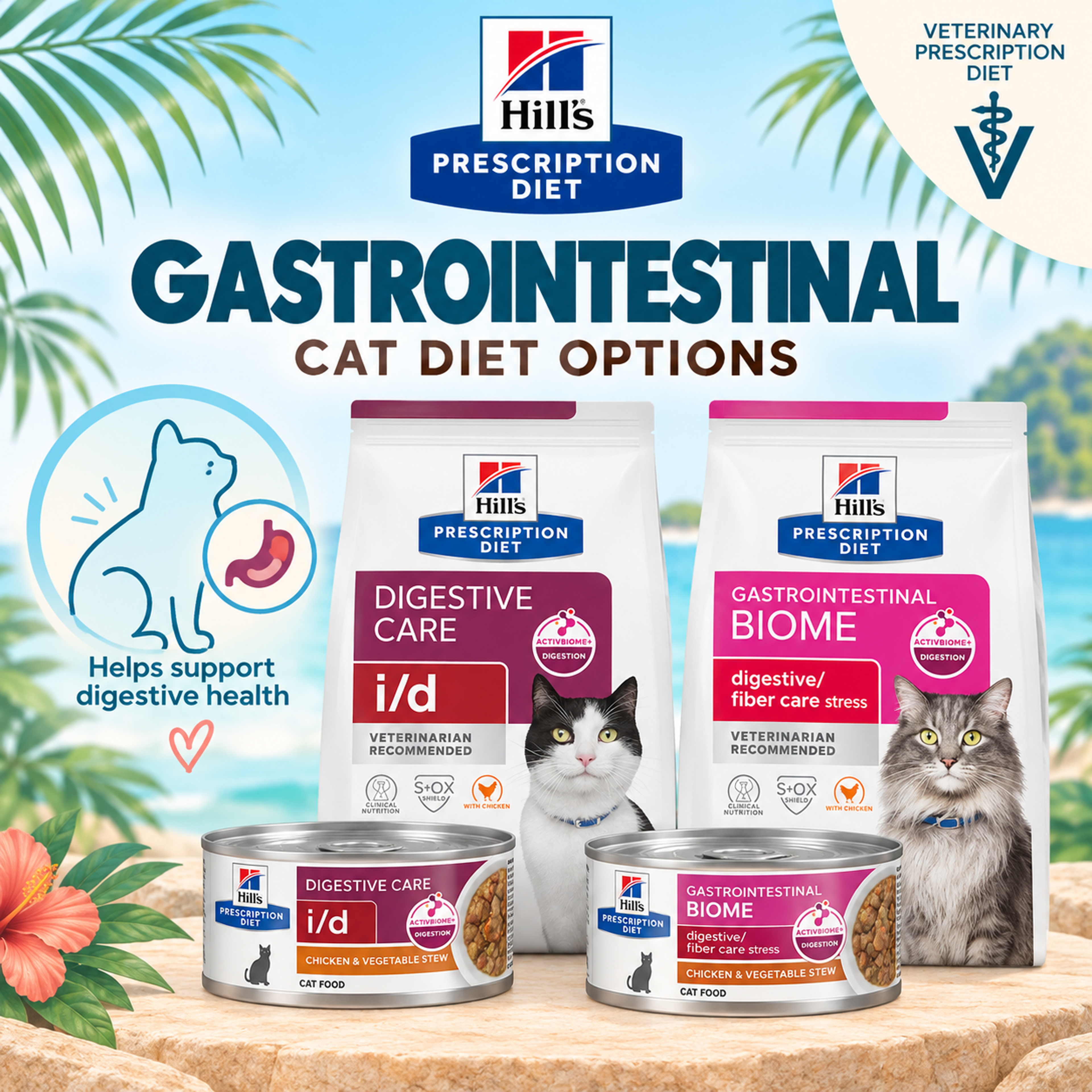 Hill’s Prescription Diet i/d Digestive Care dry cat food with chicken flavor