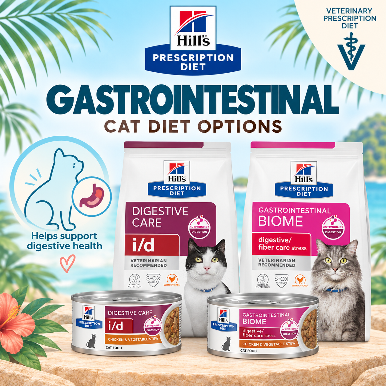Hill’s Prescription Diet i/d Digestive Care dry cat food with chicken flavor