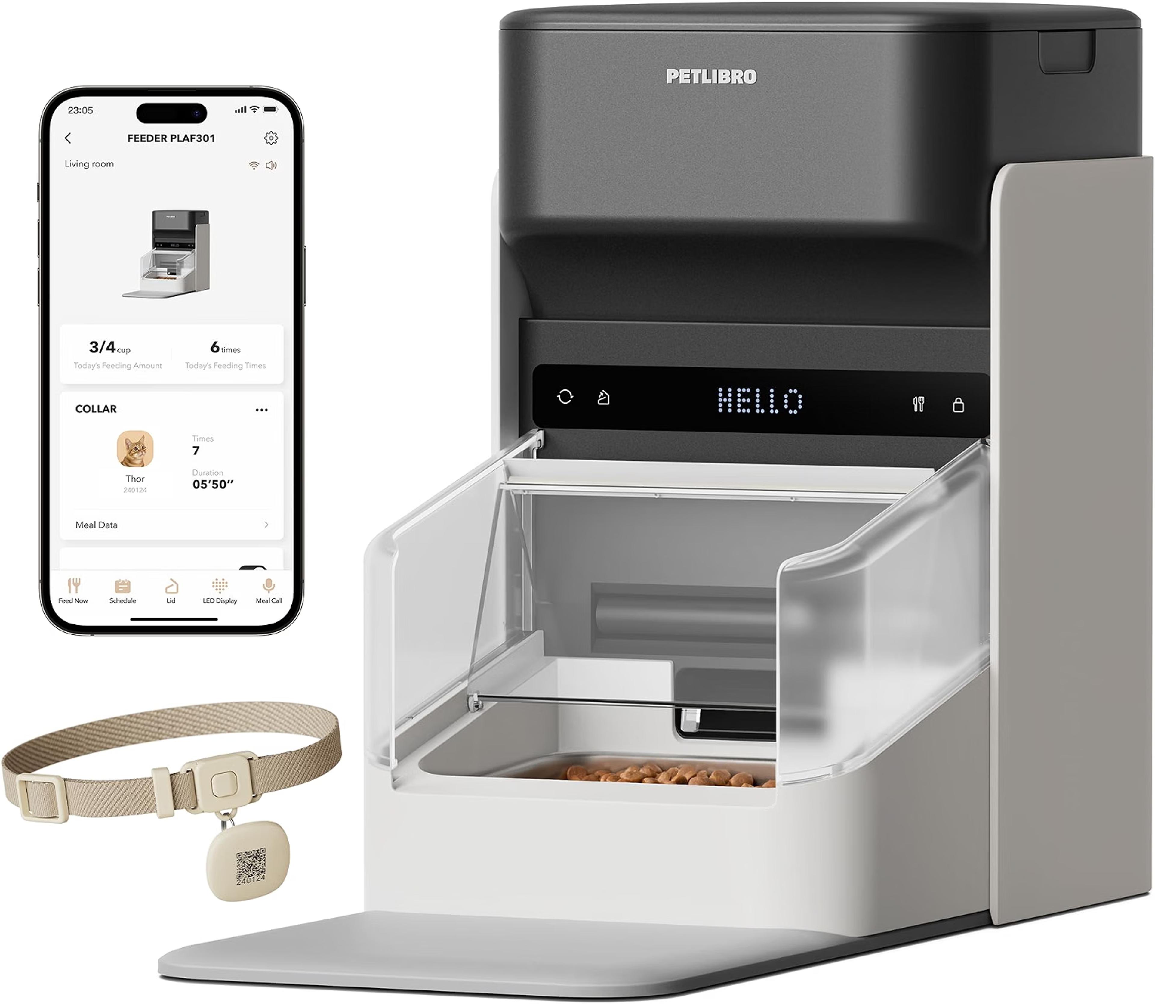 PETLIBRO RFID automatic cat feeder with collar tag for personalized feeding