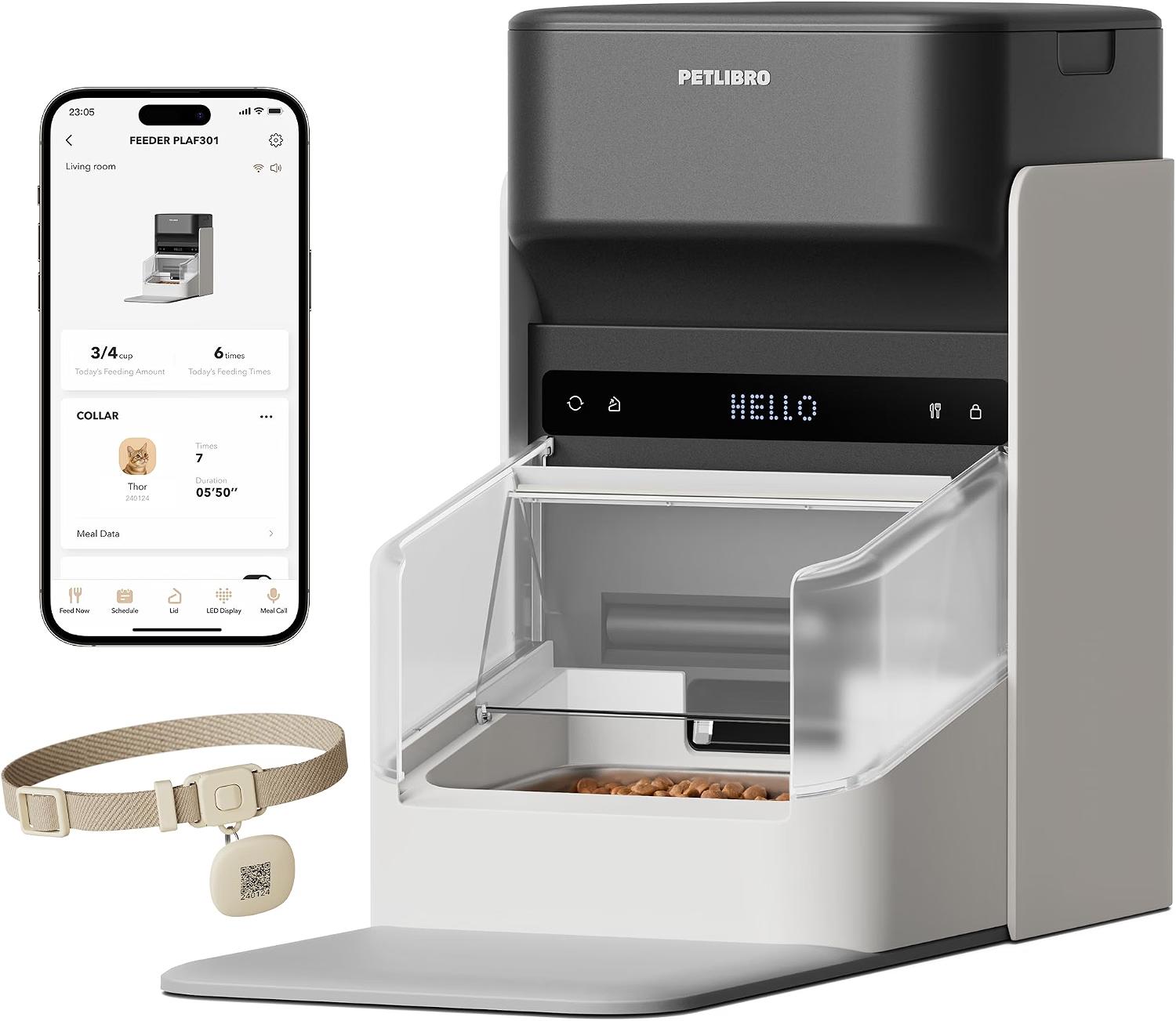 PETLIBRO RFID automatic cat feeder with collar tag for personalized feeding
