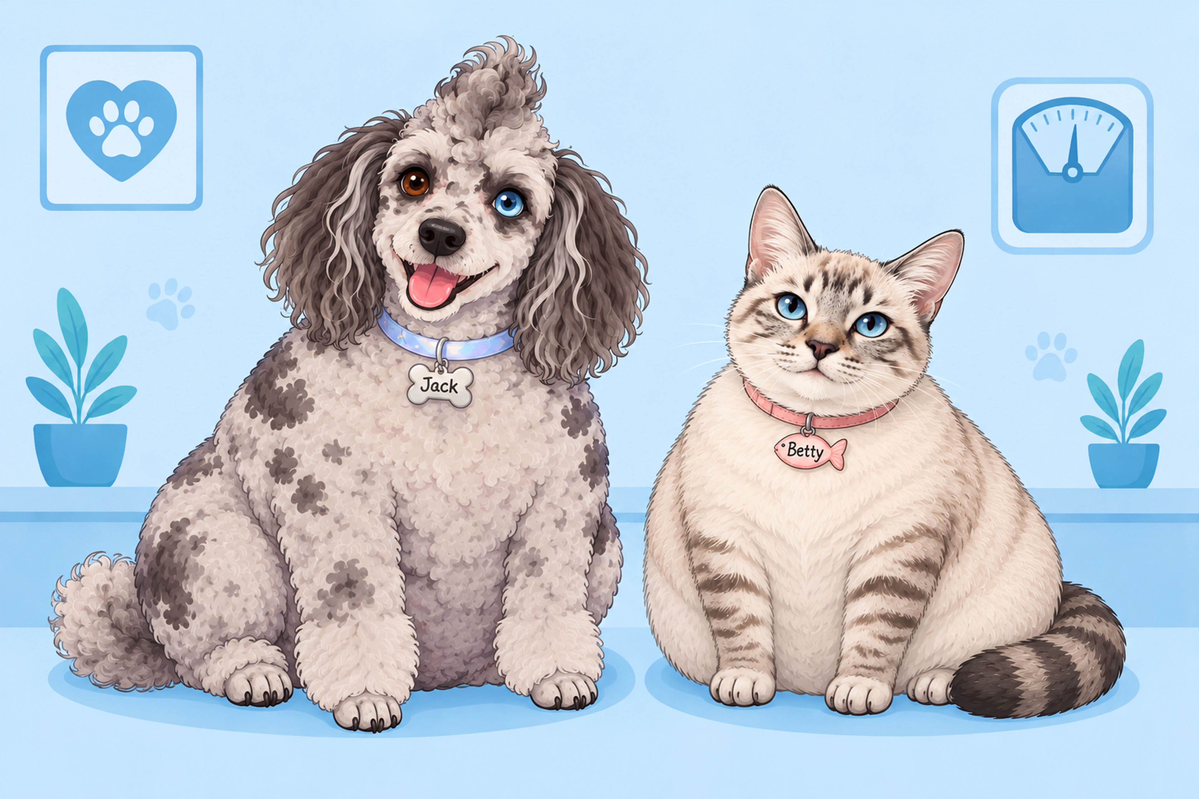 Overweight Dog & Cat
