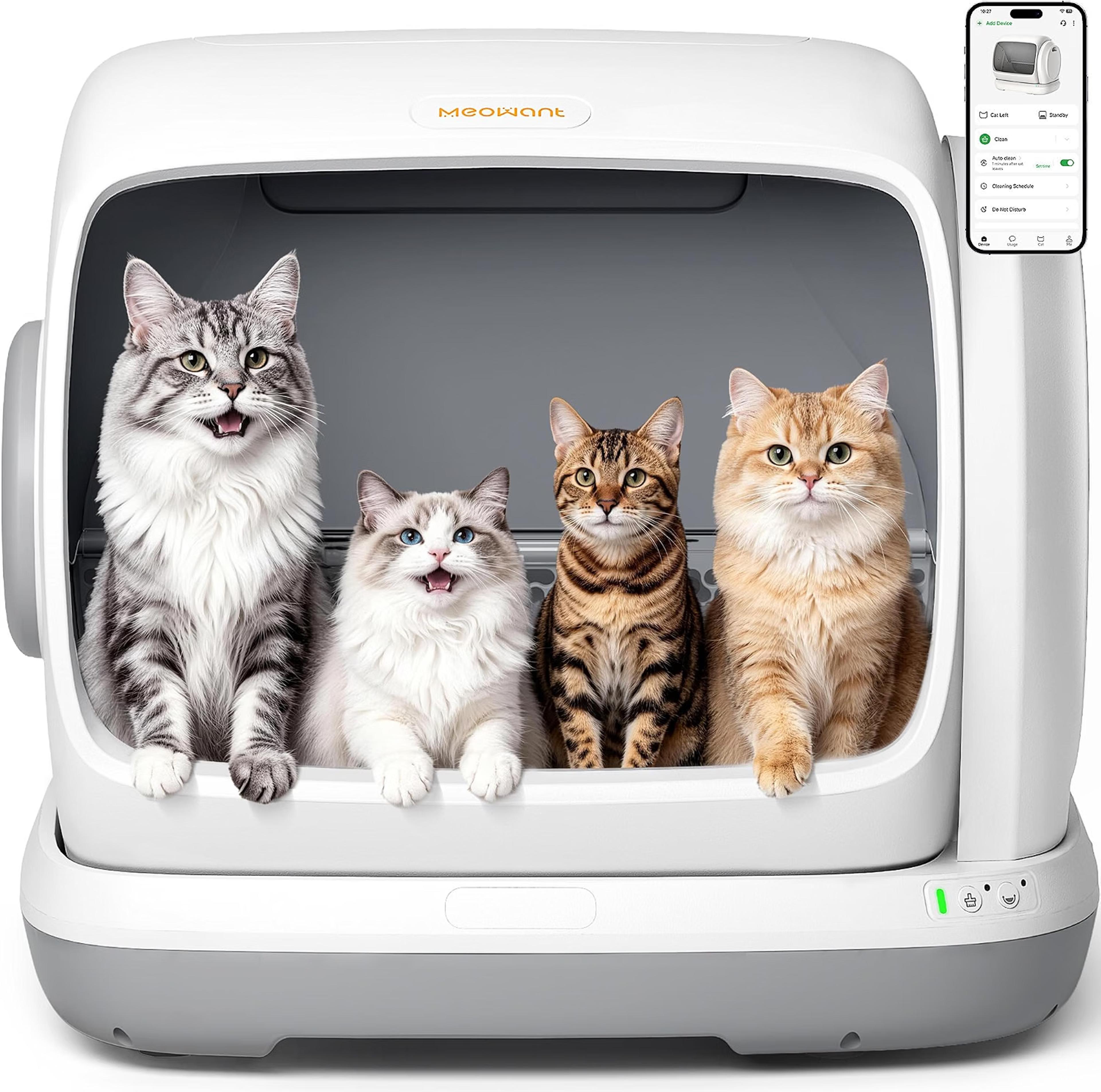 Meowant 106L self-cleaning litter box for multiple cats