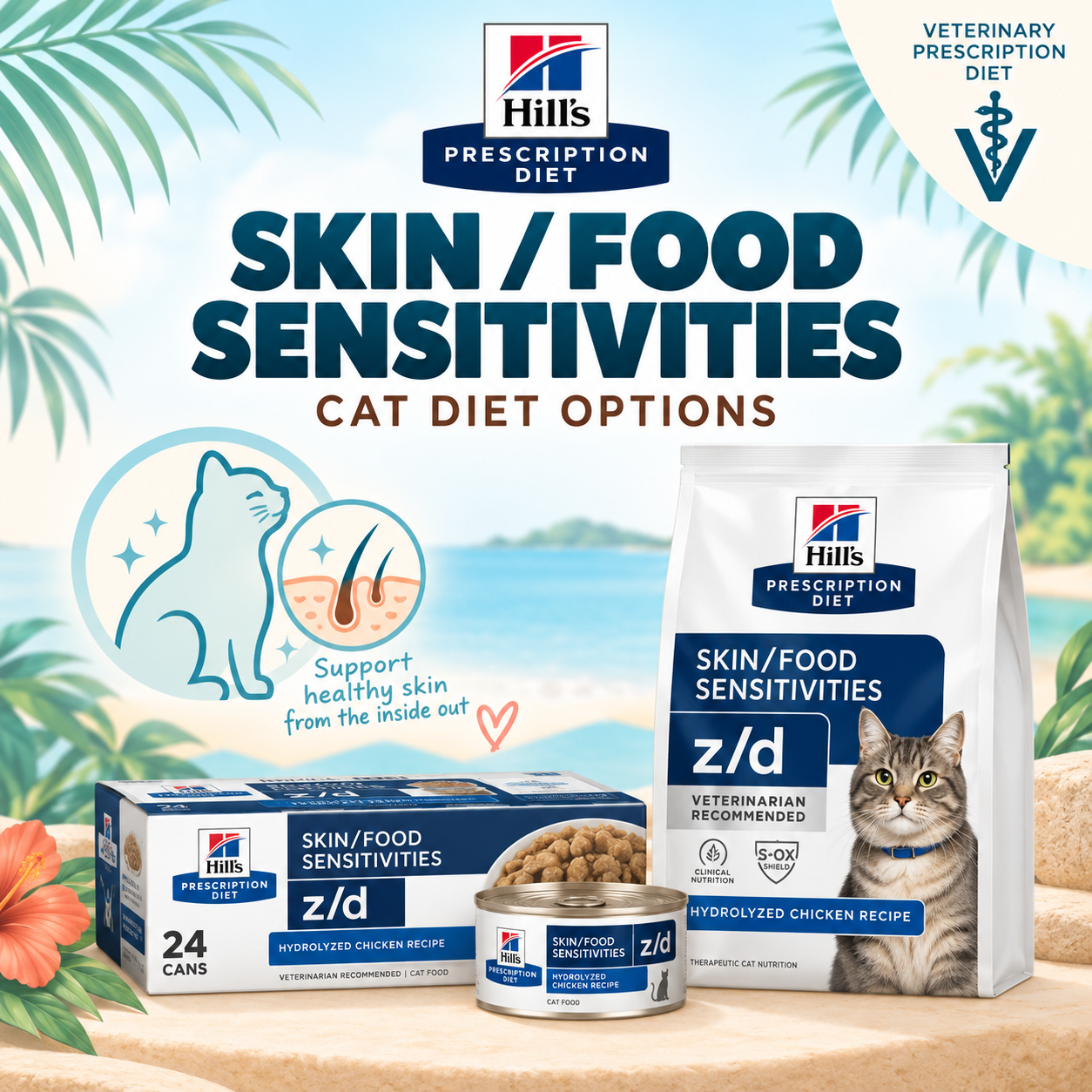 Hill's Prescription Diet z/d Skin/Food Sensitivities dry cat food with hydrolyzed protein