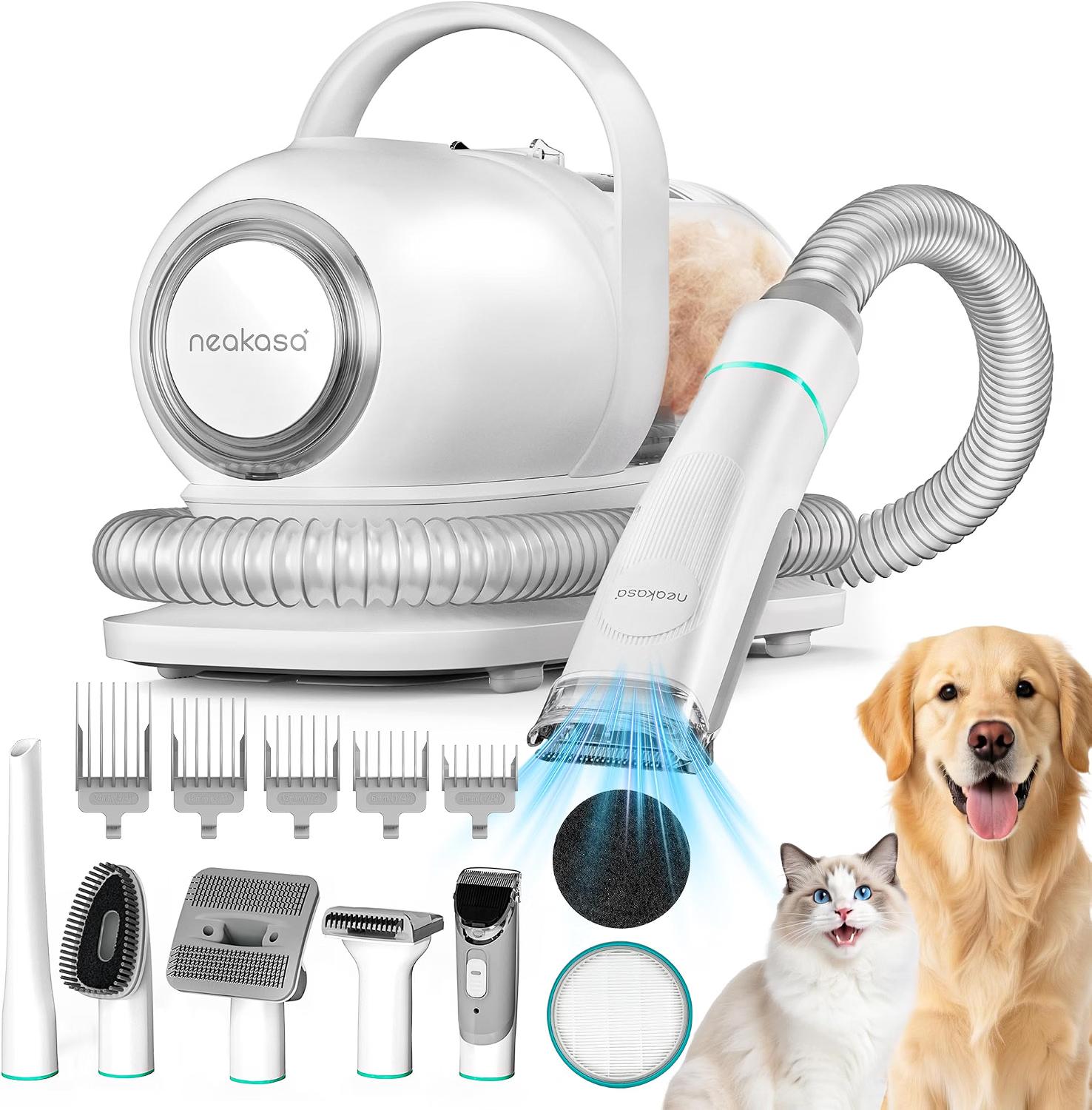 Neakasa P1 Pro cat grooming kit with brush, clippers, and vacuum
