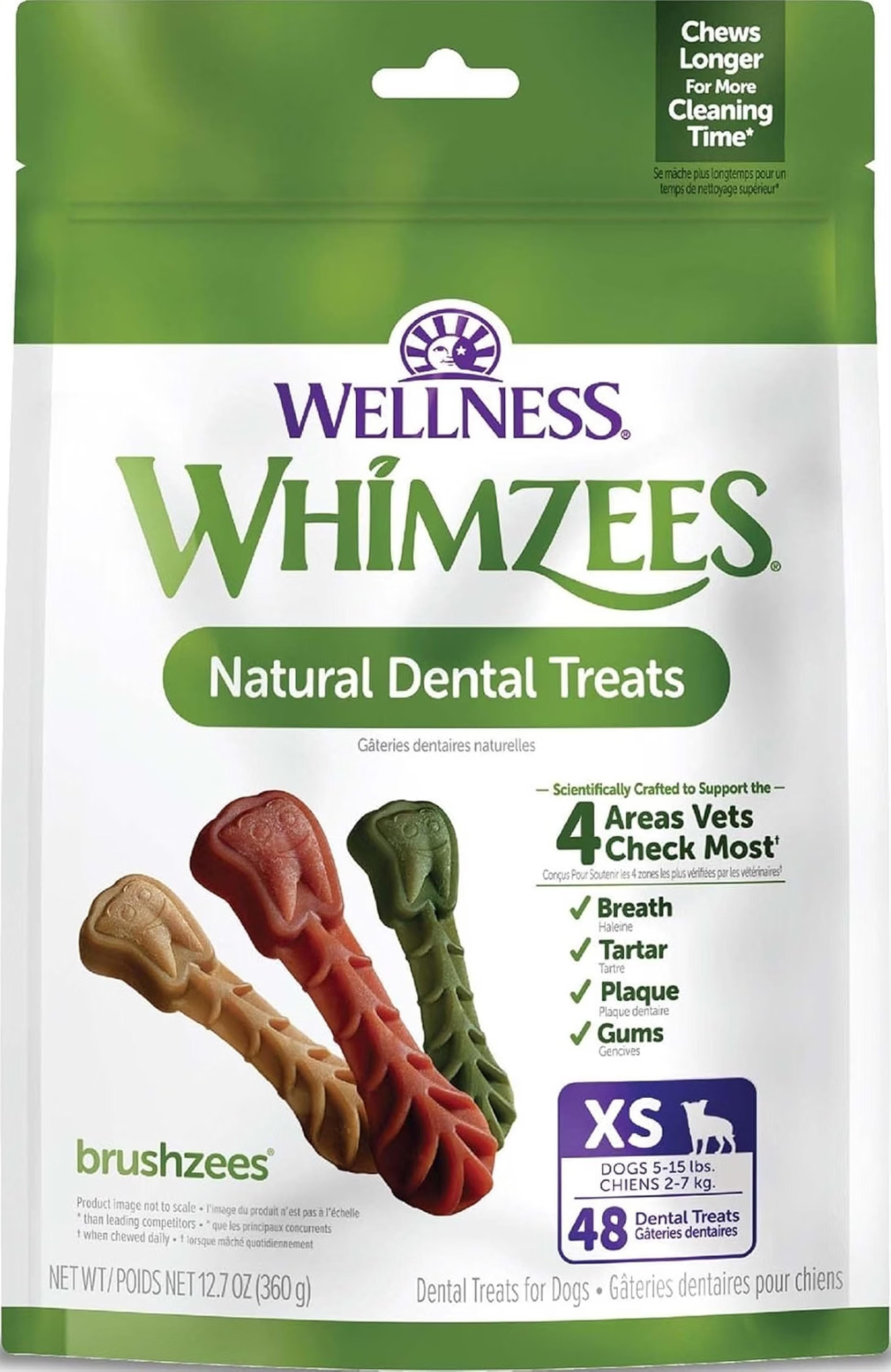 WHIMZEES Brushzees dental treats for dogs in various sizes