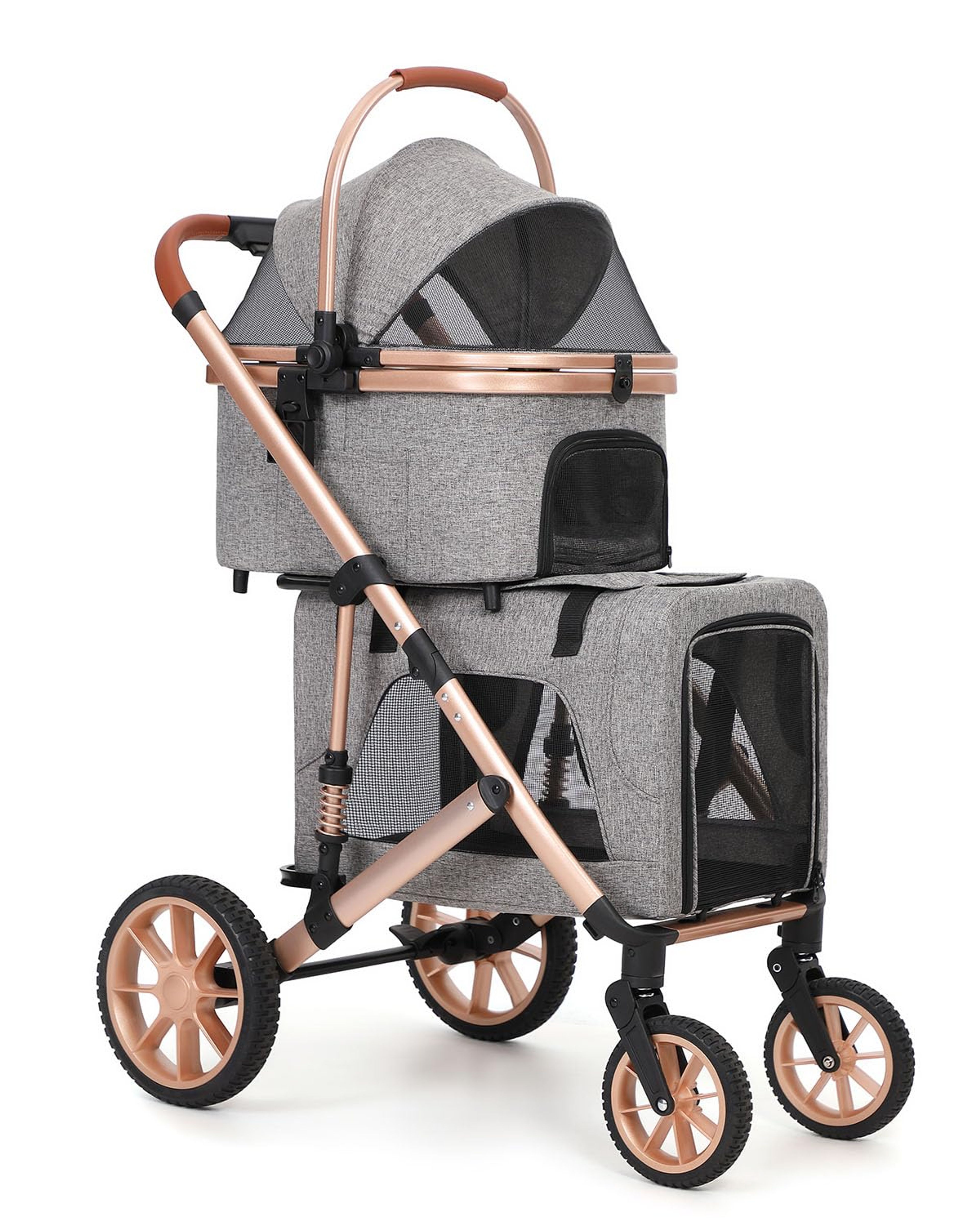 LYZPET pet stroller with detachable carrier for dogs and cats