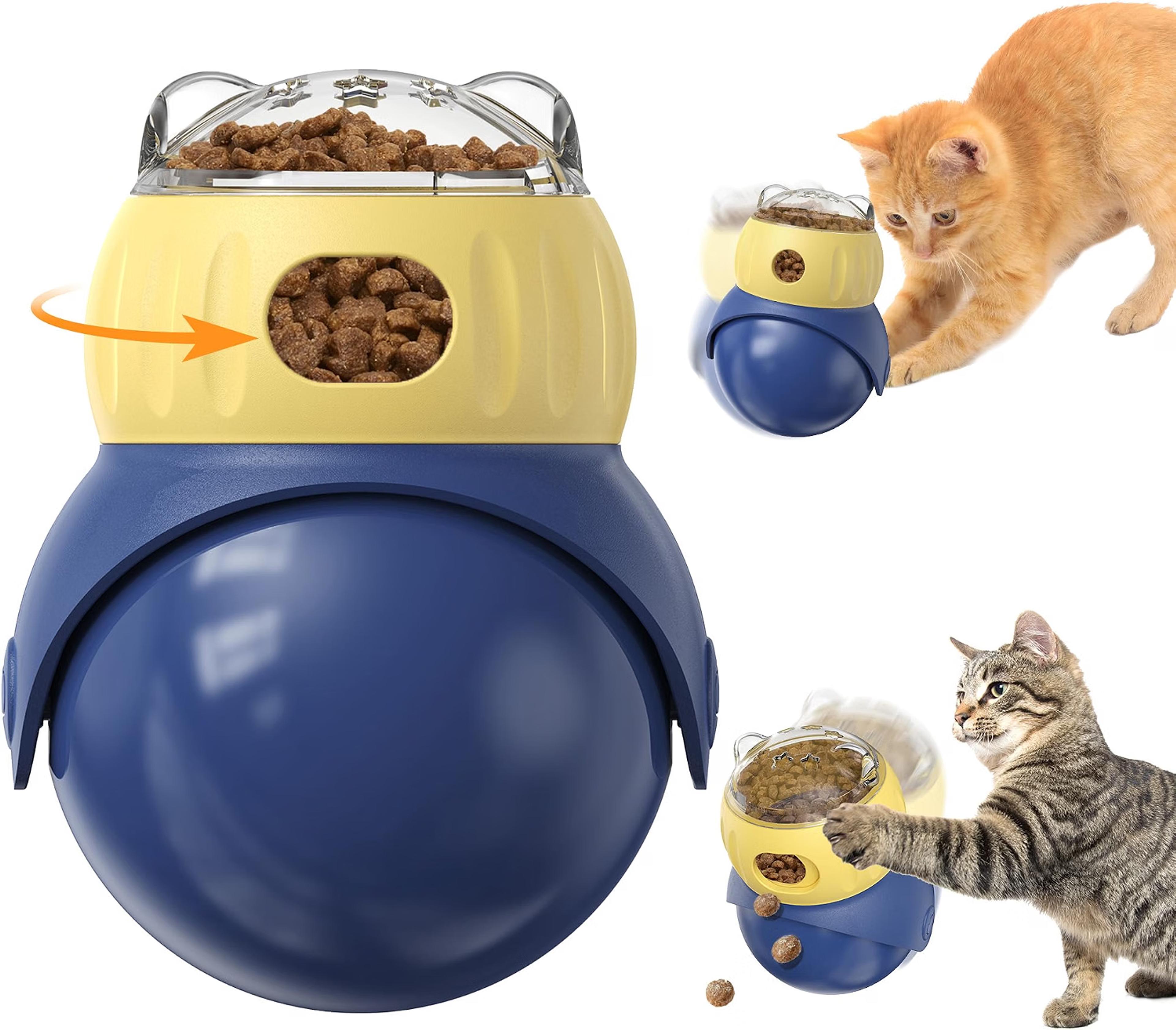 Interactive treat-dispensing puzzle toy for cats