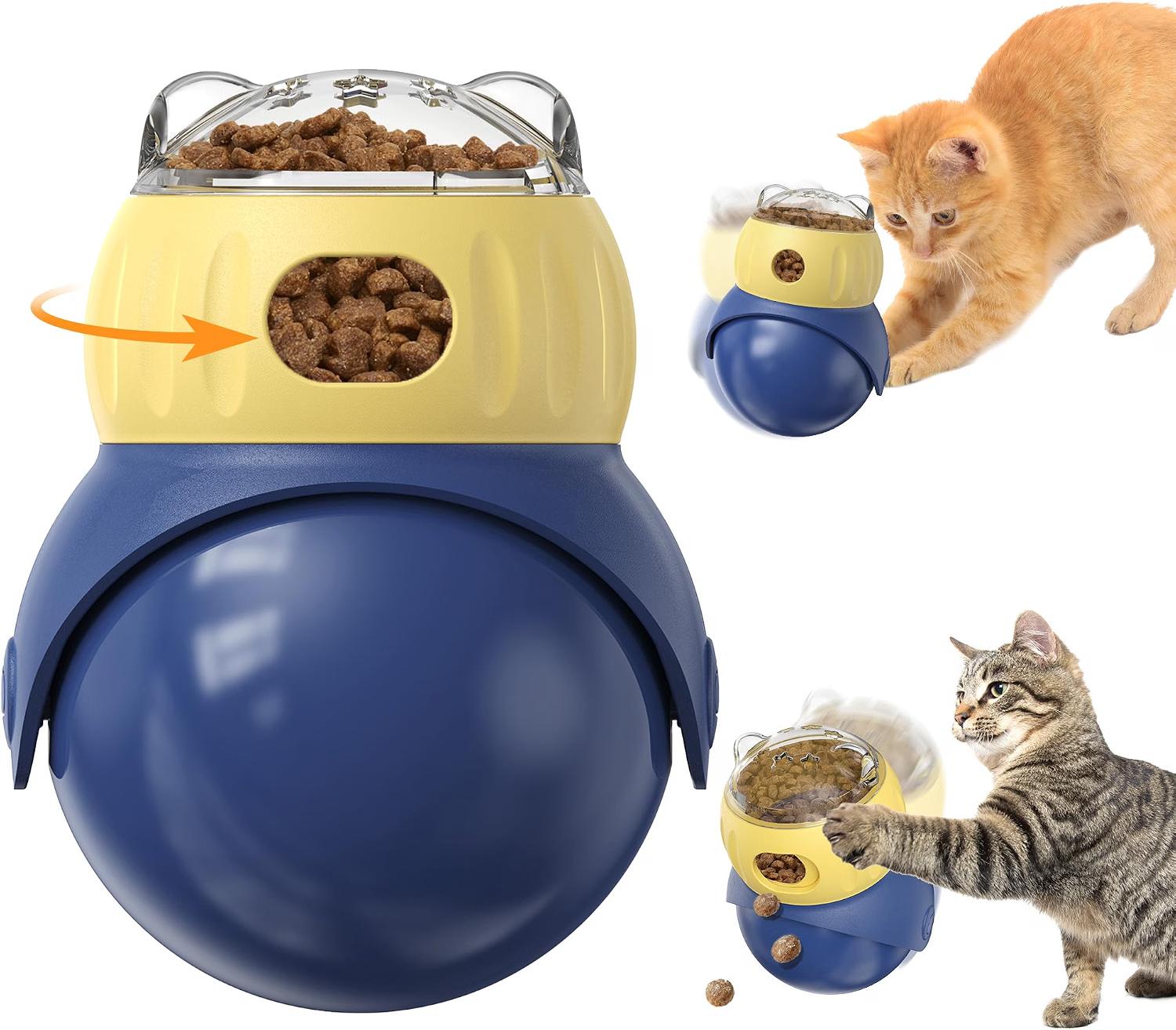 Interactive treat-dispensing puzzle toy for cats