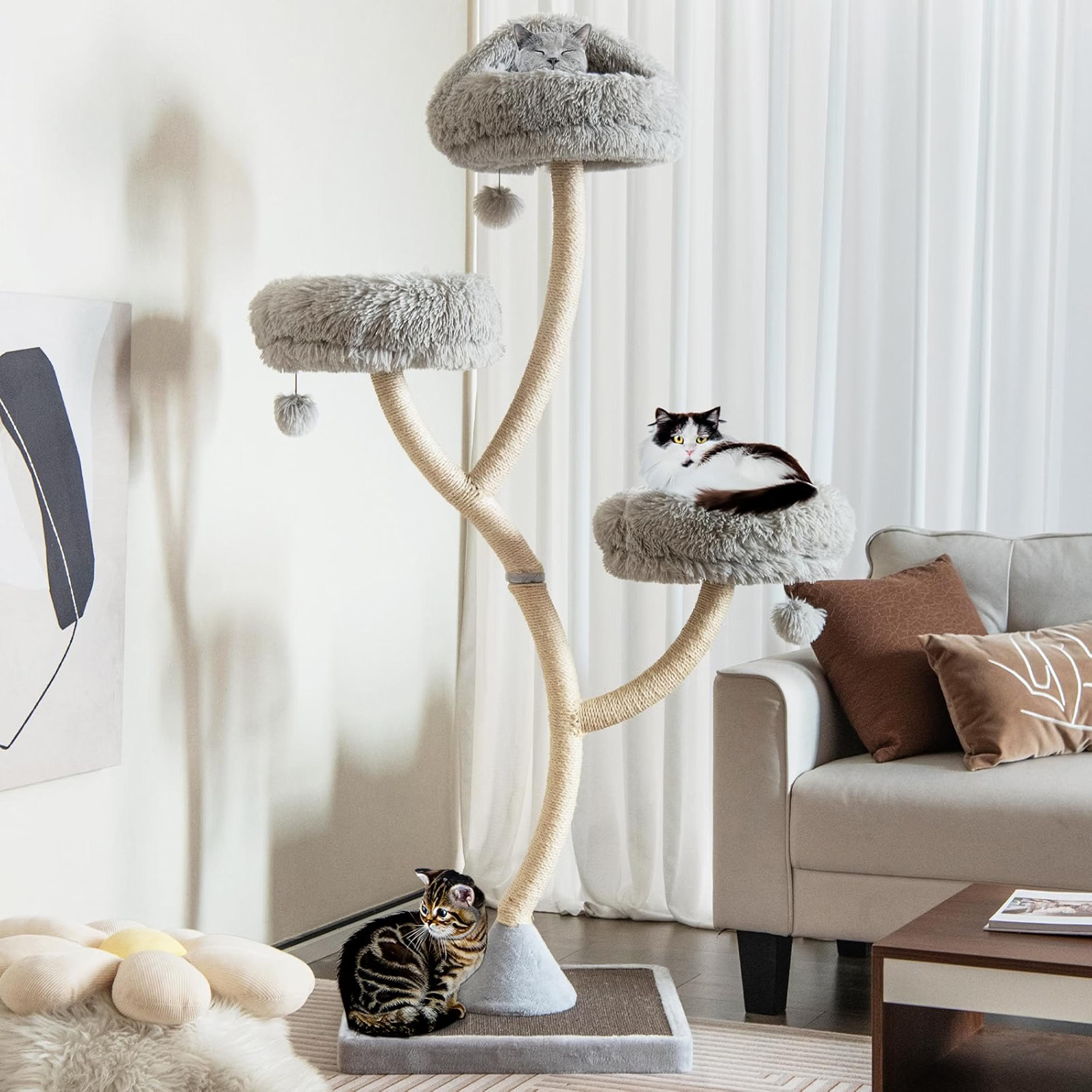 Tangkula 70-inch luxury multi-level cat tree with perches, scratching posts, and toys
