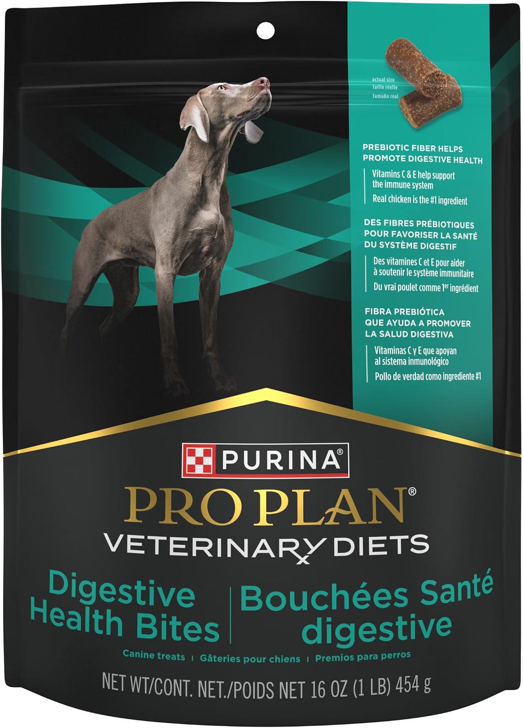 Purina Pro Plan Veterinary Diets Digestive Health Bites dog treats with chicken