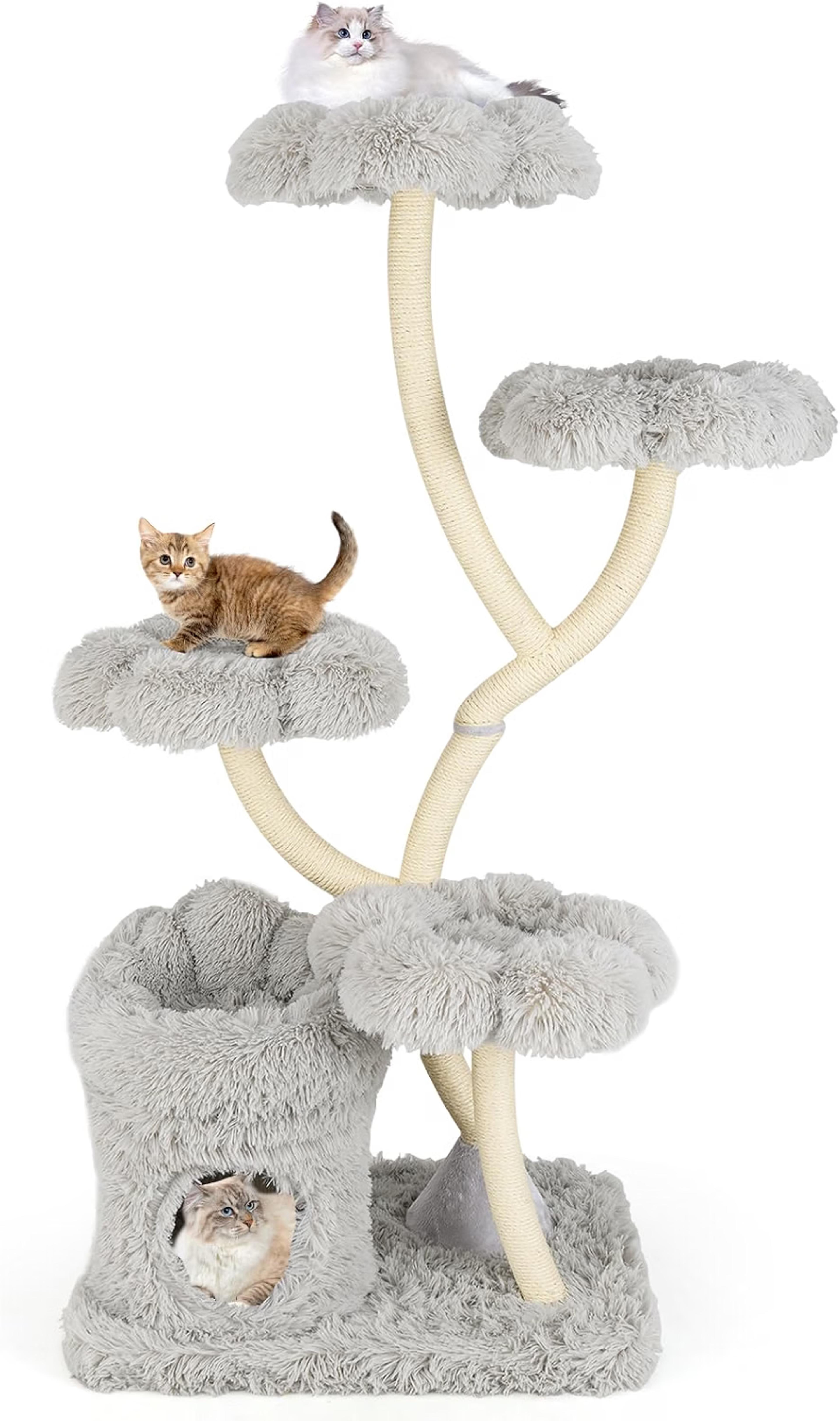 Tangkula 65-inch luxury cat tree with plush platforms, padded condo, and sisal scratching posts