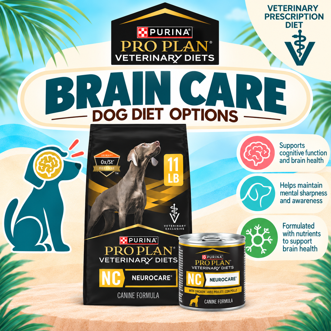 Purina Pro Plan Veterinary Diets NC NeuroCare Canine Formula dry dog food for cognitive health support