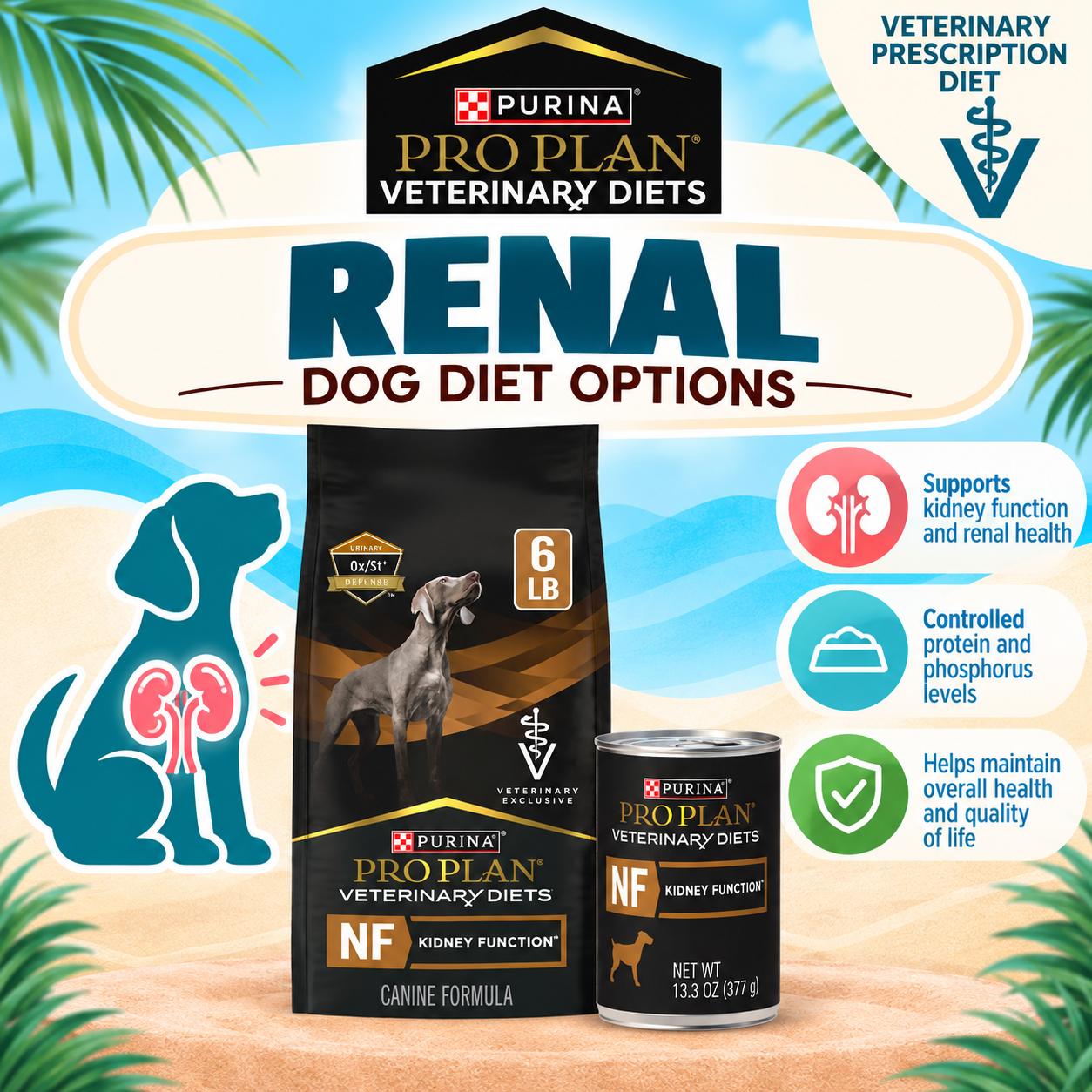 Purina Pro Plan Veterinary Diets NF Kidney Function dog diet for dogs with kidney conditions