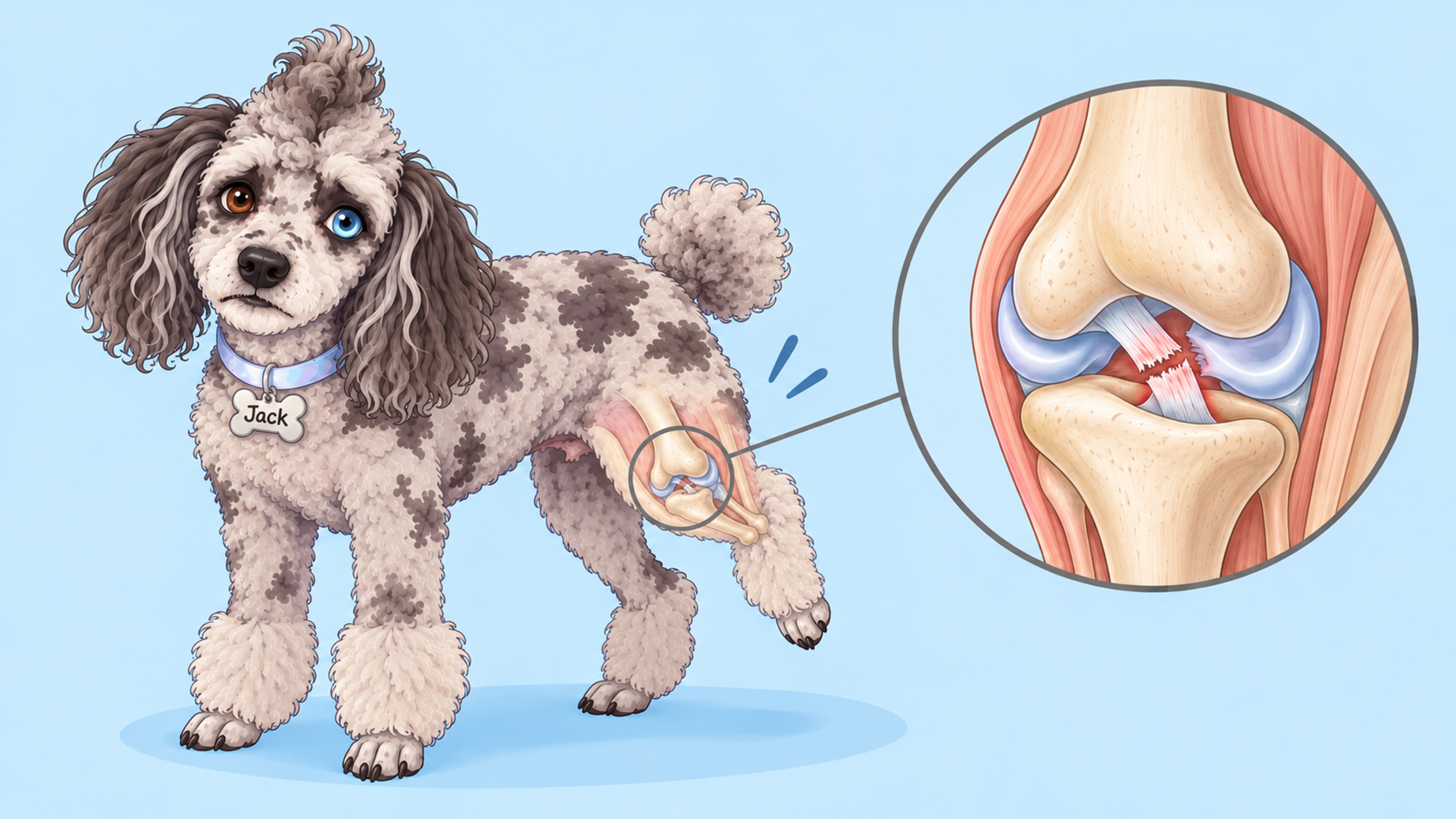 Perro con el ligamento cruzado craneal roto