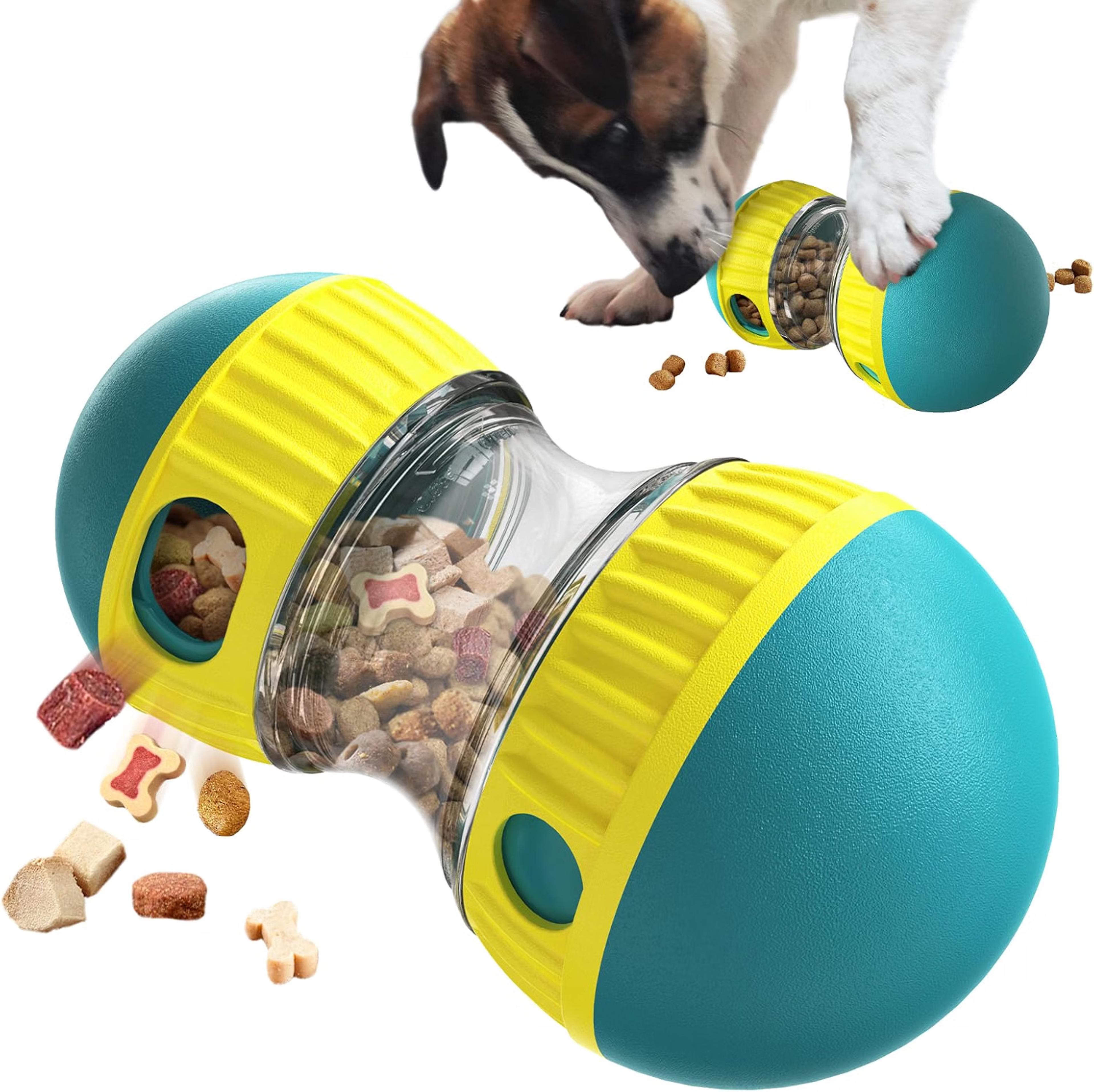 Interactive treat-dispensing puzzle ball for dogs