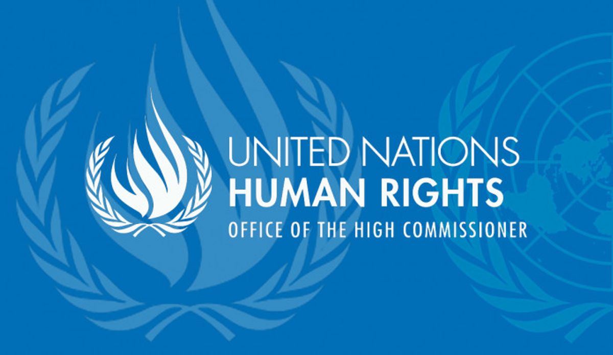 United Nations Human Rights Office of the High Commissioner logo on blue background