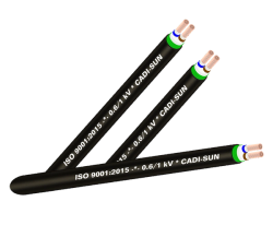 Cáp cao su 2 ruột bọc cách điện cao su, bọc vỏ cao su (TCVN 5935-1/ IEC 60502-1, Cu/NR/NR, 0.6/1kV)