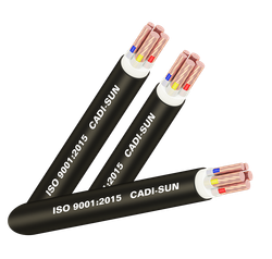 Cáp đồng 5 ruột (1 lõi trung tính và 1 lõi tiếp đất nhỏ hơn) bọc cách điện XLPE, bọc vỏ PVC (TCVN 5935-1/ IEC 60502-1, Cu/XLPE/PVC, 0.6/1kV)