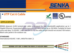 Cáp Mạng Benka ( 313 4224C6 ) Benka U/UTP CAT.6 Cable 4×2×24AWG