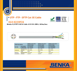 Cáp Mạng Benka ( 313 4223FC6 ) Benka F/UTP CAT.6 Cable 4×2×23AWG Chống Nhiễu