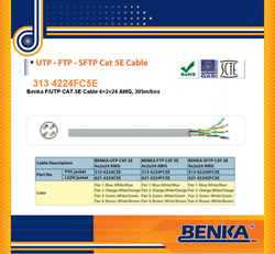Cáp Mạng Benka ( 313 4224FC5E ) Benka F/UTP CAT.5 Cable 4×2×24AWG Chống Nhiễu