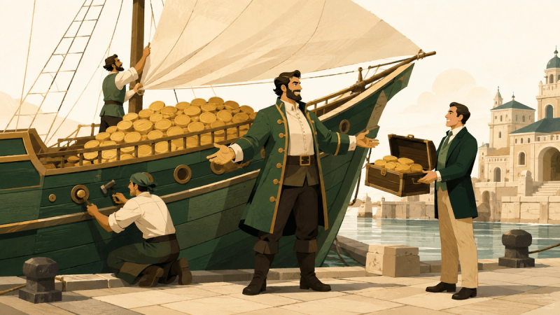 Boat with gold