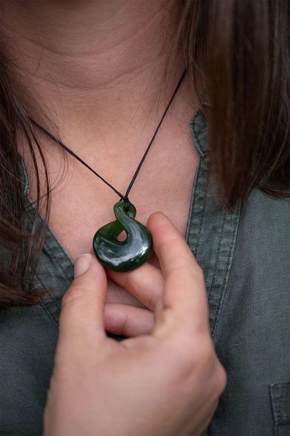 New Zealand Greenstone Triple Pikorua Twist | Mountain Jade NZ