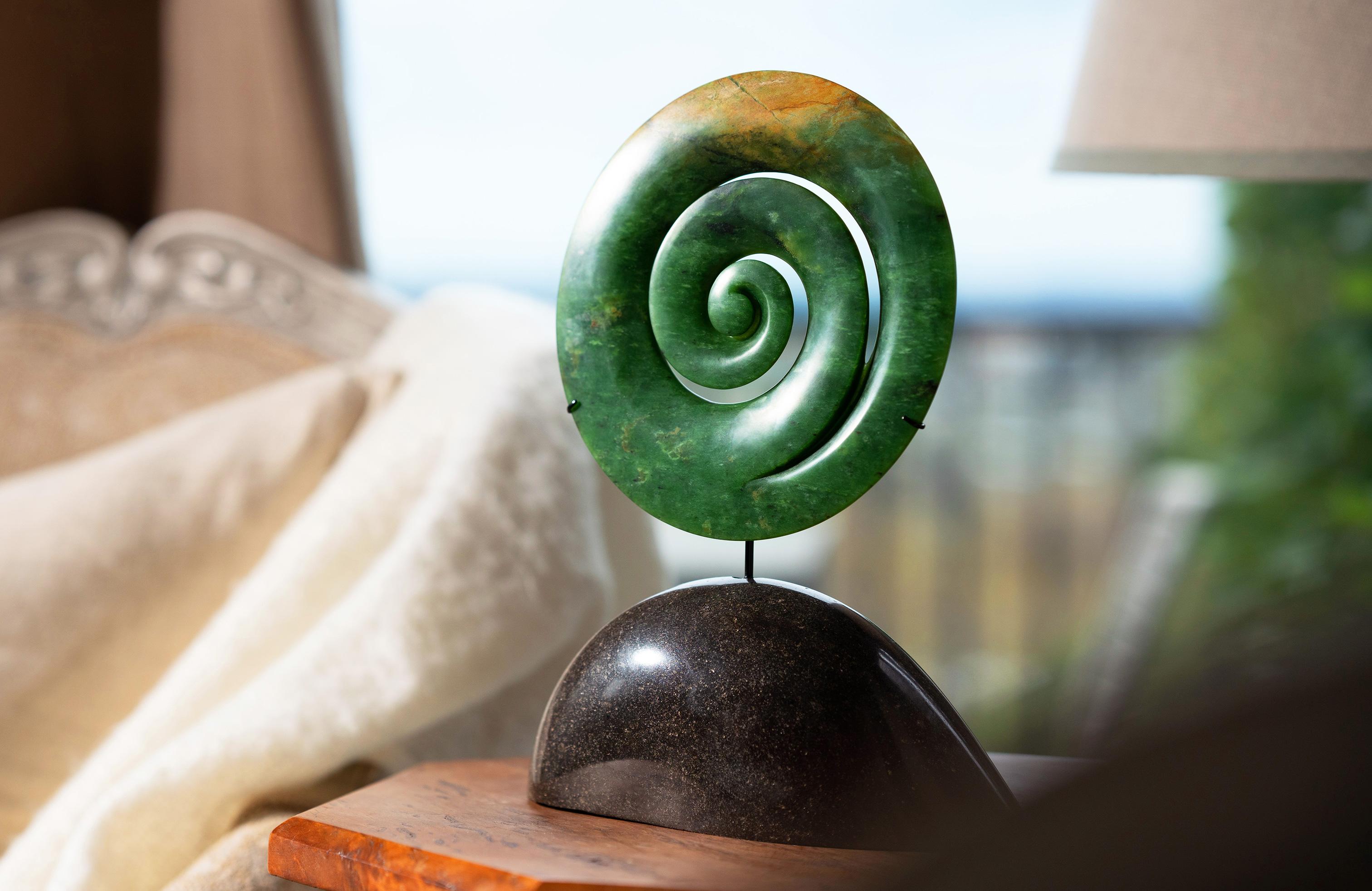 New Zealand Pounamu Koru Sculpture