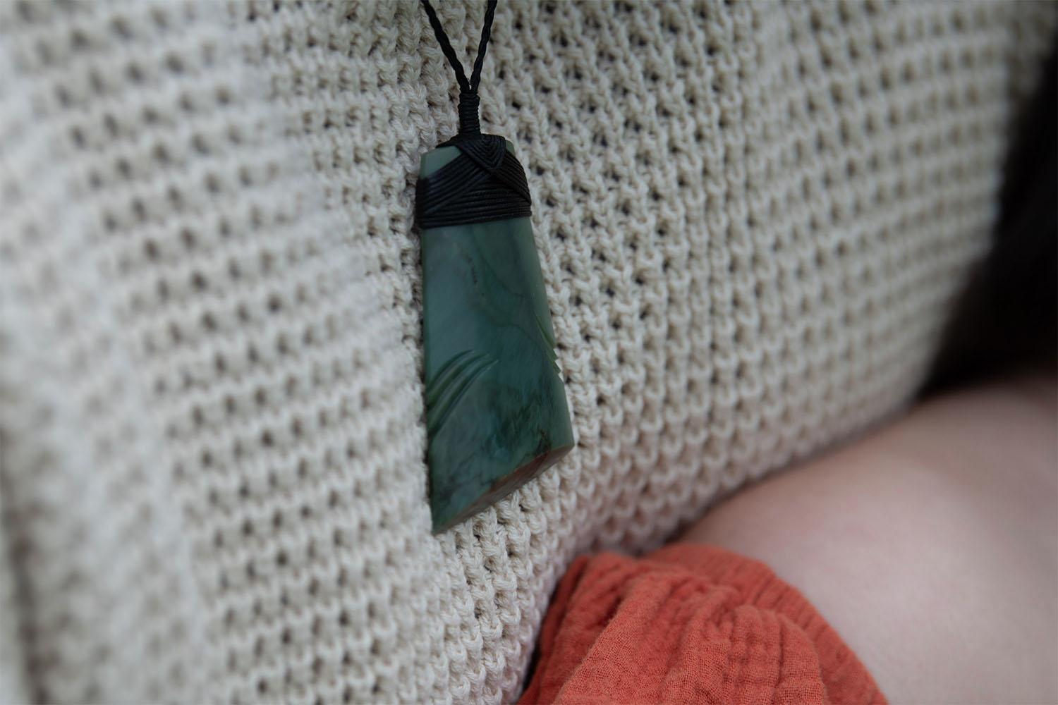 New Zealand Pounamu Toki with etching
