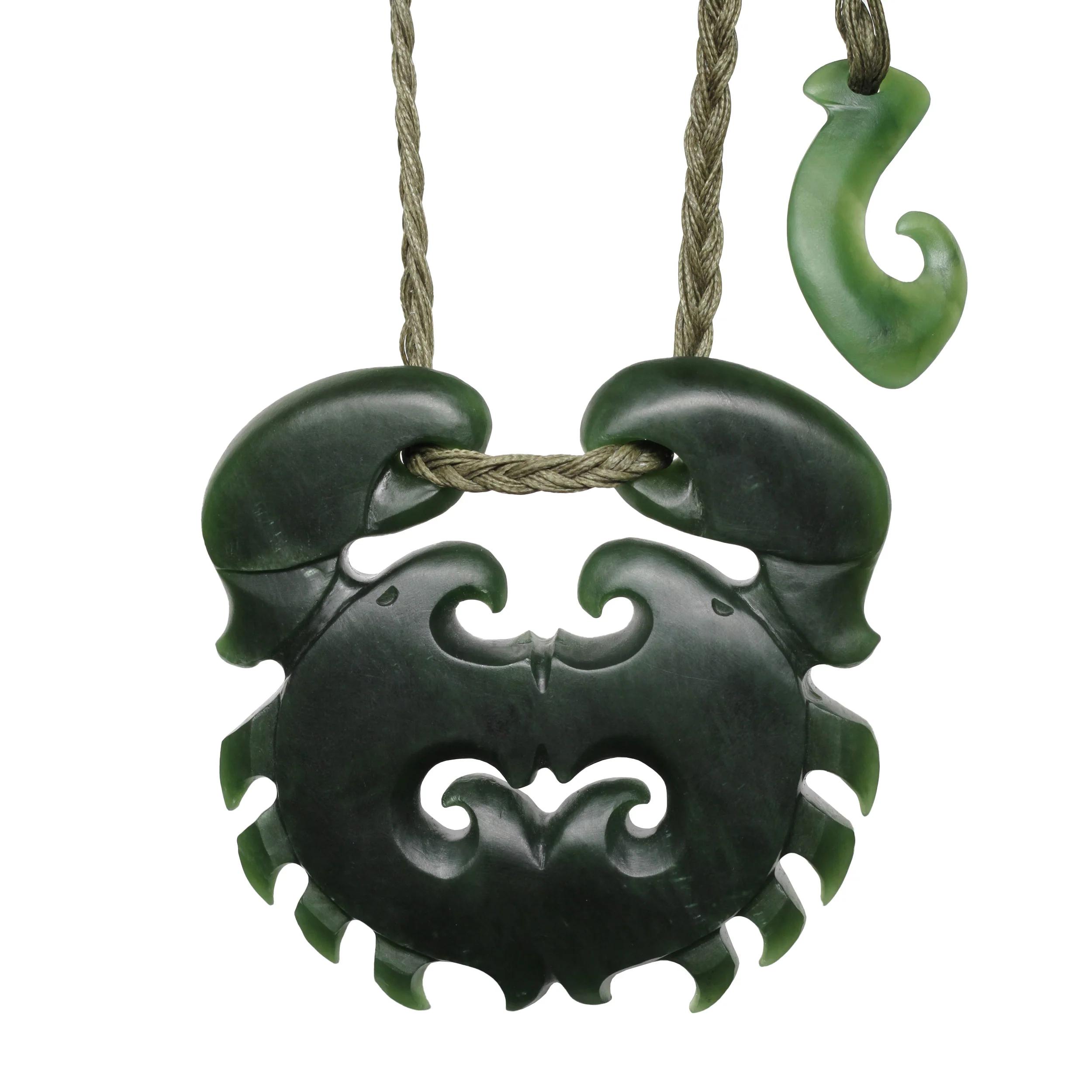 New Zealand Pounamu Papaka Pendant