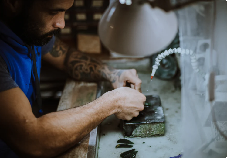 Artist in the workshop